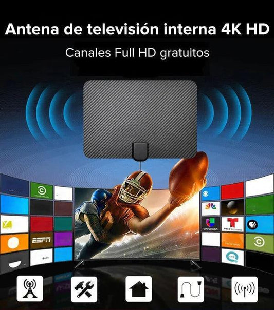 Antena de Televisión Digital Interna 4K HD + Envío Gratis [Ultimas Unidades]